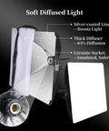 Softbox Lighting Kit 16 By 16 Inch With Remote Pro Grade Studio Light highlighting silver-coated liner and ceramic socket