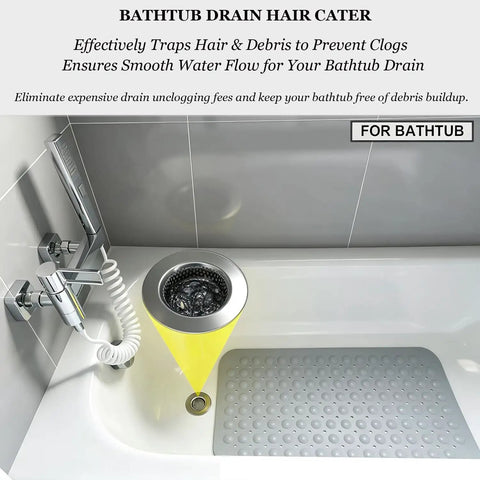 Stainless Steel Bathtub Drain Strainers Pack Of 2 Hair Catcher Drain Cover Basket With 3.0 Inch Outer Diameter in tub drain
