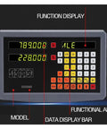 Front view of Two Axis DRO Digital Readout for milling, lathe, grinder with high precision linear scale and clear display