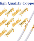 200 Pieces U Shape Copper Ring Terminals Open Barrel Brass Crimp Connectors Non Insulated Spade Butt Style Electrical Terminals