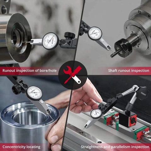Dial Test Indicator With Magnetic Base For Lathe CNC 3D Printer Table Saw in various inspection setups