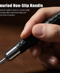 Close-up of knurled non-slip handle from Three Piece Watch Link Remover Tool Kit With 0.7mm, 0.8mm And 0.9mm Precision Punches.
