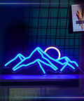 Sunrise Mountain Neon Light Sign USB Powered LED Wall Decor With Moon And Peaks for Bedroom Living Room Cafe Bar Hotel