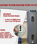 Electric water heater turn up kit with dual elements for heaters 30 gallon or larger from various major brands.