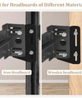 Heavy Duty Bed Frame Connector Plates secure headboard for iron and wooden headboards with screw mount brackets.
