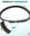 Golf Cart Drive Belt For Yamaha G2 G8 G11 G14 G16 G20 G21 G22 G29 4 Cycle Gas Carts Replacement Belt J3836241000 dimensions