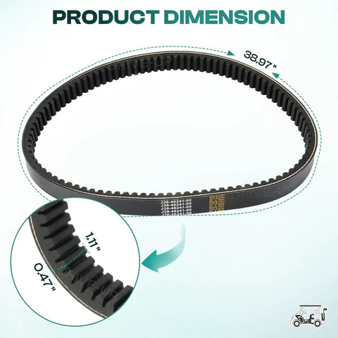 Golf Cart Drive Belt For Yamaha G2 G8 G11 G14 G16 G20 G21 G22 G29 4 Cycle Gas Carts Replacement Belt J3836241000 dimensions