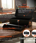 Sturdy 20 Inch Steel Tool Box With Rust Resistant Carbon Steel Build, Portable And Padlockable, shown open on workbench.