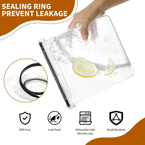 4L Cereal Storage Set With Airtight Containers And Lids, 4 Pack Pantry Organizer being shown preventing leakage with sealing ring