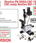 Heavy Duty 5800ACNC Inch Version NexGen Milling Machine Ready For CNC Pros And Hobbyists With Package A, includes accessories and manual