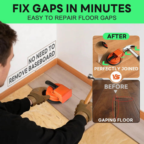 Heavy Duty Floor Gap Fixer Tool With A Strong Suction Cup Plank Grabber For Laminate, Engineered Wood And Vinyl Plank Flooring Repair, DIY Friendly, Instantly Close Gaps From Seasonal Shifts And Everyday Use