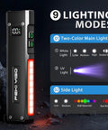 Ultra Slim Flat EDC Flashlight Rechargeable 1800 Lumen Pocket Light With 365nm UV And RGB Modes display with lighting modes