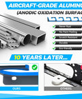 Comparison of Horizontal Fishing Rod Holder Rack in aircraft-grade aluminum showing durability and anti-rust features.