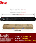 Badass 1U Rack Mount Power Conditioner With Eight Individually Switched Outlets Heavy Duty Surge Protection with LED display.