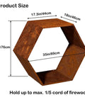 Hexagon Firewood Log Rack Built Tough With Honeycomb Design For Wood Storage Indoor Outdoor Use Durable Steel Pre Rust Finish Big Capacity