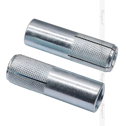 Drop-In Anchor Kit With 3 1/7 Inch Hole Depth And 1 Inch Hole Diameter, Zinc Plated Carbon Steel Expansion Anchors For Solid Concrete And Stone