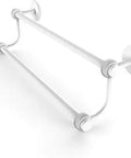 Double Towel Bar, 30 Inch, Wall Mounted, Solid Brass Bathroom Hardware with Concealed Mounting in Matte White Finish