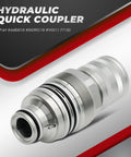 Female Hydraulic Quick Connect Coupler Replacement For SVL75 SVL75-2 S130 S150 S160 S175 S185 S205 S220 S250 S300 S330 S510 S530 S550 T140 T180 T190 Dope Build Heavy Equipment Quick Swap Hardened Steel With Anticorrosive Plating, shown in side view.