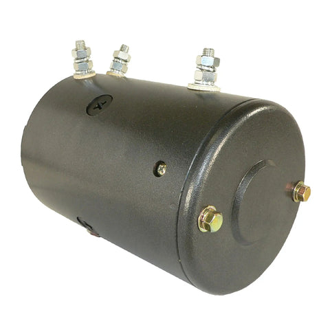 Beefed Up 12V Winch Motor Replacement for Warn 20 Spline, Reversible 3 Post Design, heavy-duty black cylindrical motor.