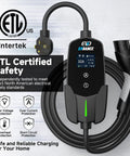 Level 2 Portable EV Charger With 32A 7.68kW Output 25Ft Cable Plug And Play App Control Delay Timer Adjustable Current