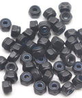 Heavy Duty 50 Pcs M3 Nylon Lock Nuts Featuring Matte Black Zinc Plated Steel Core M3 0.5mm Pitch Hex Shape No Slip Inserts
