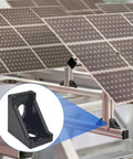 Aluminum Extrusion Corner Brackets Kit For 20S Rails 20x28x28mm L Shaped Brackets With 40 M5 T Slot Nuts and M5x8mm Hex Bolts installed on solar panel frame