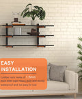 Badass Heavy Duty Lumber Rack Wall Mount With Six Level System For Garage Wood Storage Holds 720 Pounds Powder Coated Steel Organizer Rack Four Pack Orange, displayed with plants and decor.