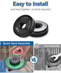 No Fuss Quick Swap Angle Grinder Flange Nut With 5 8 11 Threads showing hand tightening for easy installation without tools.