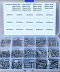 300Pcs 304 Stainless Steel Split Spring Dowel Roll Pins Kit In 2mm 3mm 4mm Sizes organized in transparent case