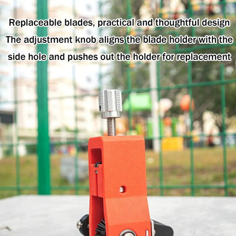 Close-up of Heavy Duty Manual And Electric Wire Stripping Machine With Replaceable Blade showing the blade holder adjustment knob.