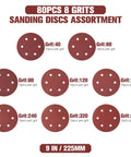 Get Your Tools Ready For Heavy Duty Drywall Sanding. 80pcs 9 inch hook and loop aluminum oxide discs with assorted grits.