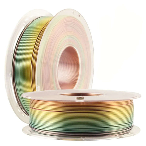 Shiny Gradient Rainbow PLA Filament 1.75mm 1kg Spool For FDM 3D Printing, Color Changing Silk Finish, Multicolor Silk PLA