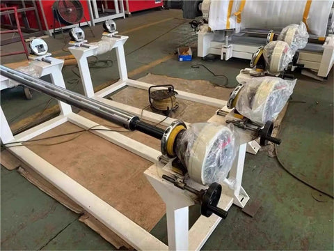 Single Axis Magnetic Powder Brake With Dual Axis Clutch And Hollow Tension Control, PC A 12 Model, 24V cast iron assembly.