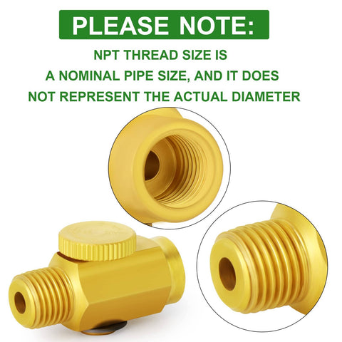 Five Pack Brass In Line Air Flow Regulator Valve For Air Compressors One Quarter NPT Male To One Quarter NPT Female High Flow Control