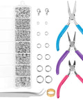 All In One Jewelry Repair Kit With 1520 Silver Jump Rings And 3 Pcs Pliers For Earrings Necklaces Rings And Bracelets Plus Tweezers And Jump Ring Opener