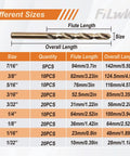 FiLwW 5 Piece 7/16 Inch Cobalt Drill Bit Set M35 High Speed Steel Bits Kicking Serious Heat For Stainless Steel Cast Iron And Wood Drilling, size chart