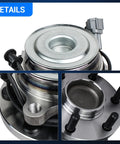 Close-up of Front Wheel Bearing And Hub Assembly Replacement For 2WD 6 Lug With ABS Compatible With Nissan