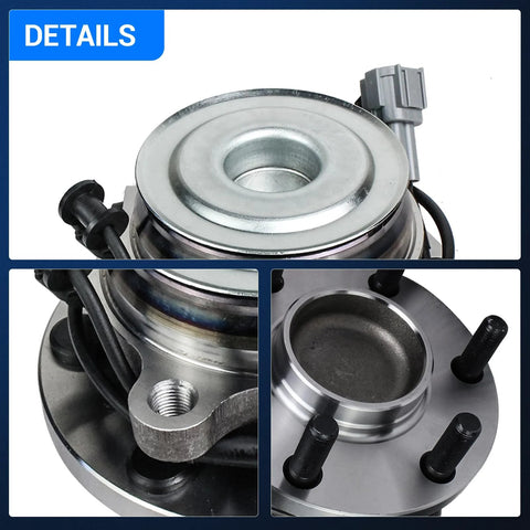 Close-up of Front Wheel Bearing And Hub Assembly Replacement For 2WD 6 Lug With ABS Compatible With Nissan