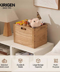 Stackable Wood Storage Cubes For Home And Office Organization Open Cubby Shelves For Books Clothes Toys Bins And Baskets Modular Shelving System Space Saving Multi Purpose Storage For Closet Living Room Dorm And Garage displayed on a table with plush toys and snacks.