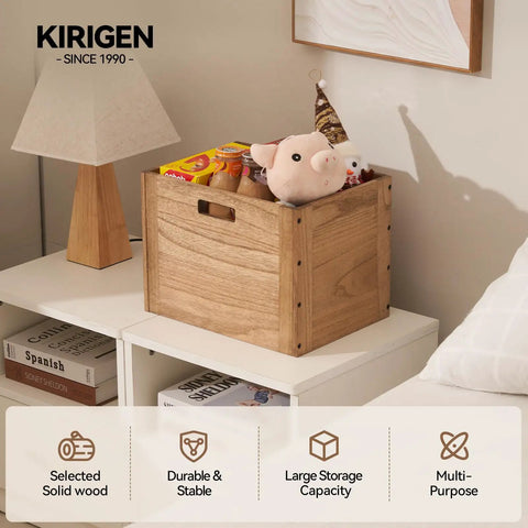 Stackable Wood Storage Cubes For Home And Office Organization Open Cubby Shelves For Books Clothes Toys Bins And Baskets Modular Shelving System Space Saving Multi Purpose Storage For Closet Living Room Dorm And Garage displayed on a table with plush toys and snacks.