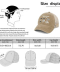 Funny Spare Time RV Camper Hat For Him Outdoor Cap With Adjustable Strap, detailed size chart shown for accurate fit