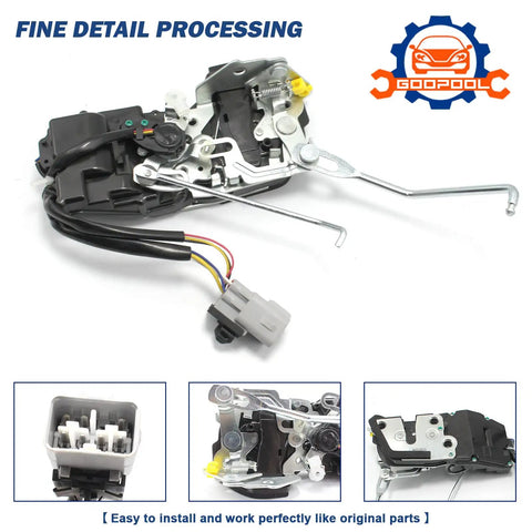 Front Left Door Lock Latch Actuator Assembly For 1998-2004 Toyota Tacoma - Direct Replacement, Non OEM, Replaces 69040-04010 And 931492, Fits 2.4L Engine, Easy Install, Ultra Durable Front Door Lock Component on white background