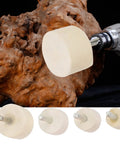 Total Game Changer Glass Scratch Remover Kit With 4 Heavy Duty Felt Buffing Wheels And 230 Grams Cerium Oxide Powder close-up of rubber buffing wheel.