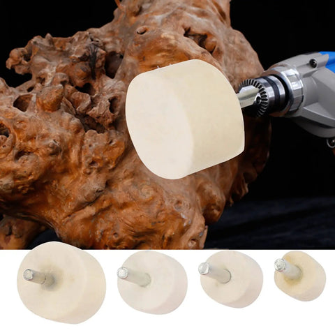 Total Game Changer Glass Scratch Remover Kit With 4 Heavy Duty Felt Buffing Wheels And 230 Grams Cerium Oxide Powder close-up of rubber buffing wheel.