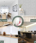 Living room, bedroom, kitchen, and office with Upgraded Hardened Baseboard Trim Peel And Stick Self Adhesive Vinyl Wall Base