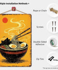 Funny Vintage Metal Sign Featuring Steaming Bowl Of Ramen Illustration Tin Sign Poster For Home Office Garage Room Decor 8x12 Inch Aluminum Wall Art With Easy Mounting And Predrilled Holes Timeless Rustic Charm
