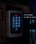 Smart WiFi Access Control Keypad For Garage And Gate Openers With PIN Code And ID Card No Fuss 12V DC IP68 Waterproof Tuya Compatible Supports Up To 2000 Users Easy Setup For Door Locks Gates And Security Systems with LED backlit keys at night
