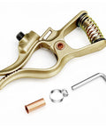 300A Welding Ground Clamp With Solid Brass T Style Precision Jaw For MIG TIG MMA Stick Welders, shown with accessories