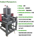Heavy Duty 2.2KW Electric Pipe Bender For Stainless Steel Round Square Rectangular Tubing With 24 Cold Bending Molds Inlcuded Perfect For Construction And Decoration Projects High Power Motor with product parameters displayed.
