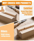 Comparison of groove cuts using 10 Inch Dado Blade Set For Table Saw With 24 Carbide Teeth, showing clean and rough edges.